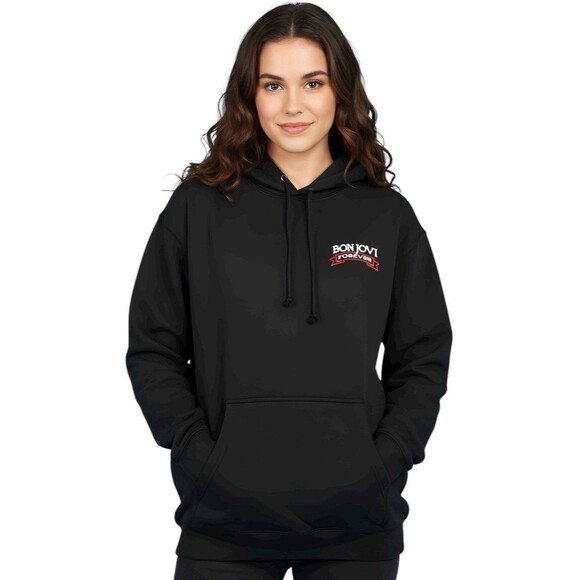 Bon Jovi Daggered Heart Hooded Sweatshirt ~ Women’s Size: L ~ NWT - Picture 2 of 4